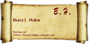 Bunzl Huba névjegykártya